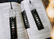 Load image into Gallery viewer, Black & Silver Moon Phases Bookmark
