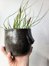 Load image into Gallery viewer, Concrete Lady Boob Pot Drain hole | Breast | Airplant Nipple: Black and pink crackle / No drain hole