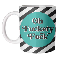Load image into Gallery viewer, Mugs 'Oh Fuckety Fuck!! Teal Design': Mug Colour Inner & Handle 11oz - Black