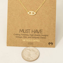 Load image into Gallery viewer, Gold Dipped Evil Eye Jewel Pendant Necklace: S