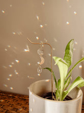 Load image into Gallery viewer, Plant Stake | Suncatcher + Moon Charm | Houseplant Accessory