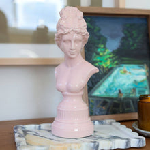 Load image into Gallery viewer, 12" Pink Ceramic Goddess Bust – Modern Classic Home Decor