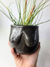 Load image into Gallery viewer, Concrete Lady Boob Pot Drain hole | Breast | Airplant Nipple: Maroon/Pink/rose gold foil / No drain hole