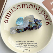 Load image into Gallery viewer, Seahorse & Conch Hair Clip, Ocean Inspired Acetate Hair Claw: Jellyfish