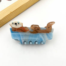 Load image into Gallery viewer, Cute Otter Hair Clip, Animal Claw Clip: A