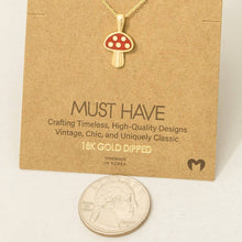 Load image into Gallery viewer, Gold Dipped Red Mushroom Pendant Dainty Necklace: G