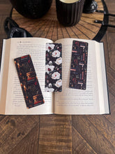 Load image into Gallery viewer, Dark Floral Bookmark Set, Dark Academia: Black Bookshelf / Soft Touch Matte