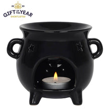 Load image into Gallery viewer, Gothic Black Cauldron Halloween Oil Burner and Wax Warmer