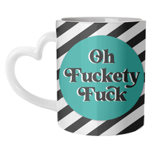 Load image into Gallery viewer, Mugs 'Oh Fuckety Fuck!! Teal Design': Mug Colour Inner & Handle 11oz - Black