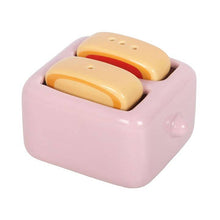Load image into Gallery viewer, Kawaii Toast Salt and Pepper Shakers in Toaster Holder