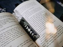 Load image into Gallery viewer, Black & Silver Moon Phases Bookmark