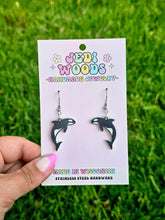 Load image into Gallery viewer, Black and White Killer Whale Earrings