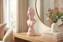 Load image into Gallery viewer, 12" Pink Ceramic Goddess Bust – Modern Classic Home Decor