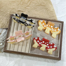 Load image into Gallery viewer, Creative Colorful Triple Mushroom Large Hair Claws: Red