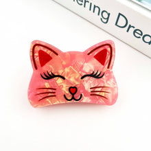 Load image into Gallery viewer, Smiling Cat Claw Clip: White