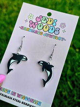 Load image into Gallery viewer, Black and White Killer Whale Earrings