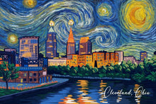 Load image into Gallery viewer, 1000 PIECE PUZZLE Cleveland, Ohio, Starry Night