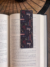 Load image into Gallery viewer, Dark Floral Bookmark Set, Dark Academia: Black Bookshelf / Soft Touch Matte