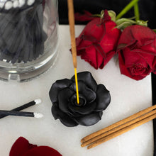 Load image into Gallery viewer, Black Rose Resin Incense Stick Holder