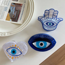 Load image into Gallery viewer, Hamsa Hand & Heart Evil Eye Design Hair Clip: Eye