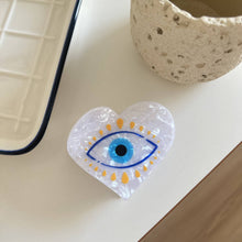 Load image into Gallery viewer, Hamsa Hand & Heart Evil Eye Design Hair Clip: Eye