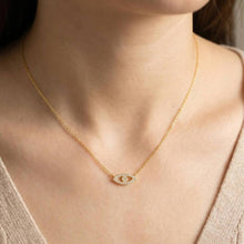 Load image into Gallery viewer, Gold Dipped Evil Eye Jewel Pendant Necklace: S