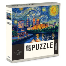 Load image into Gallery viewer, 1000 PIECE PUZZLE Cleveland, Ohio, Starry Night
