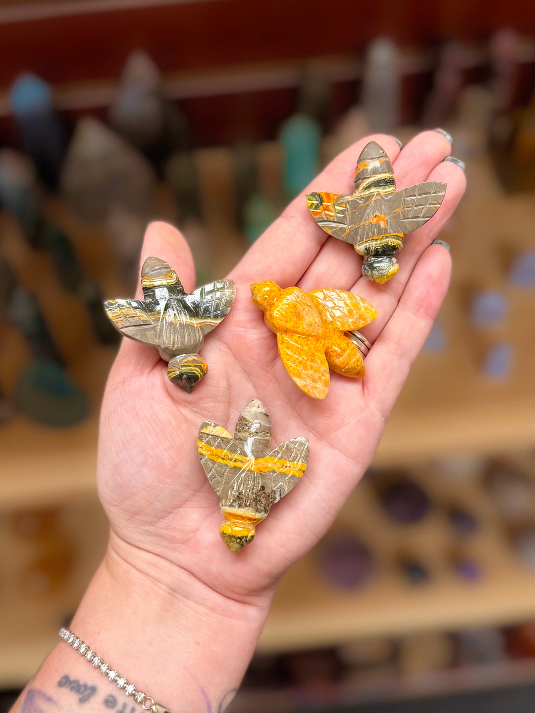 ONE Hand Carved Bumblebee Jasper Bumblebee