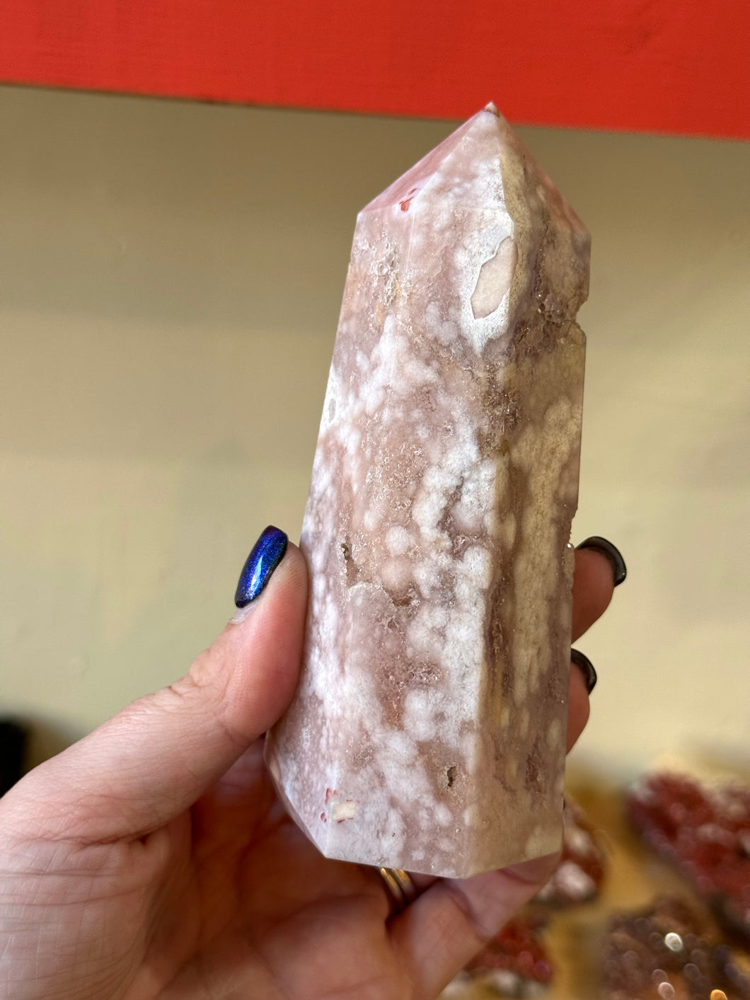 Pink Amethyst Flower Agate Tower