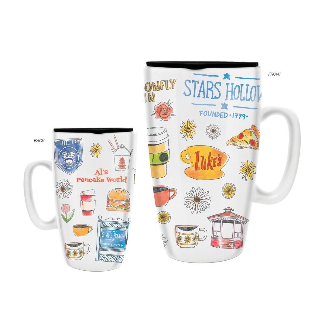 Gilmore Girls Stars Hallow 16oz Ceramic Travel Mug w Lid