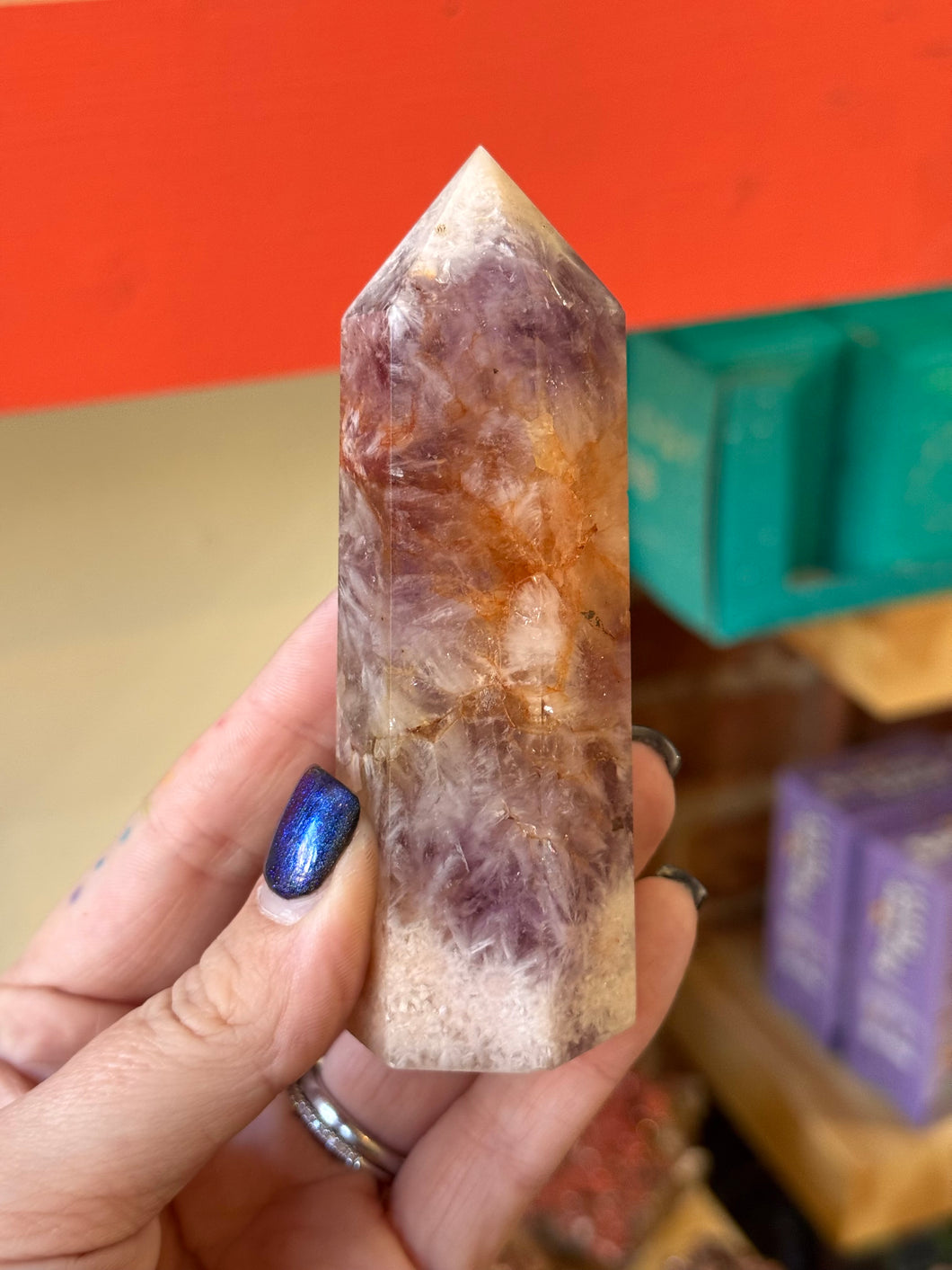 Pink Amethyst Flower Agate Tower