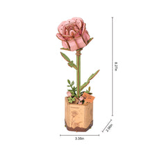 Load image into Gallery viewer, 3D Wooden Flower Puzzle: Pink Rose

