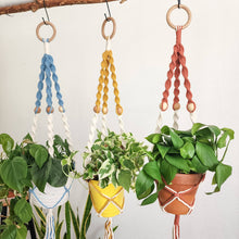 Load image into Gallery viewer, Dual Toned Beaded Plant Hanger for Indoor/Outdoor use : Set of 3: Mystic Combo
