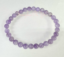Load image into Gallery viewer, Natural Lavender Amethyst 6mm 7.5” Crystal Bracelet
