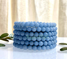 Load image into Gallery viewer, Natural Angelite 6mm 7.5” Crystal Bracelet
