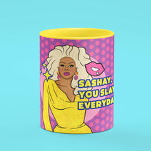 Load image into Gallery viewer, RuPaul Sashay You Slay Yellow Mug
