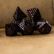 Load image into Gallery viewer, Blood Red Dragon's Egg Metal Dice Set
