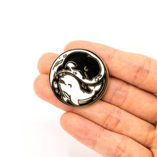Load image into Gallery viewer, Yin Yang Beluga Whales Enamel Pin, father&#39;s day gift

