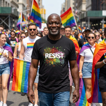 Load image into Gallery viewer, RESIST TeeShirt | Resist TShirts | No Kings Protest Apparel | Resist Facism: Black Heather / M
