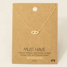 Load image into Gallery viewer, Gold Dipped Evil Eye Jewel Pendant Necklace: S
