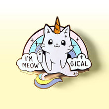 Load image into Gallery viewer, Meowgical Caticorn Unicorn Cat Enamel Pin, father&#39;s day gift
