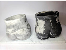 Load image into Gallery viewer, Concrete Lady Booty Pot | Butt Cheek Planter | Drain hole: Navy/pink/rose gold
