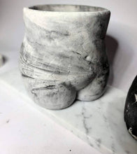 Load image into Gallery viewer, Concrete Lady Booty Pot | Butt Cheek Planter | Drain hole: Maroon/pink/rose gold
