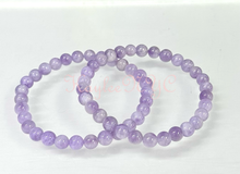 Load image into Gallery viewer, Natural Lavender Amethyst 6mm 7.5” Crystal Bracelet
