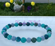 Load image into Gallery viewer, 6mm Throat Chakra 7.5” Crystal Stretch Bracelet
