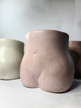 Load image into Gallery viewer, Concrete Lady Booty Pot | Butt Cheek Planter | Drain hole: Green/dark green/ gold
