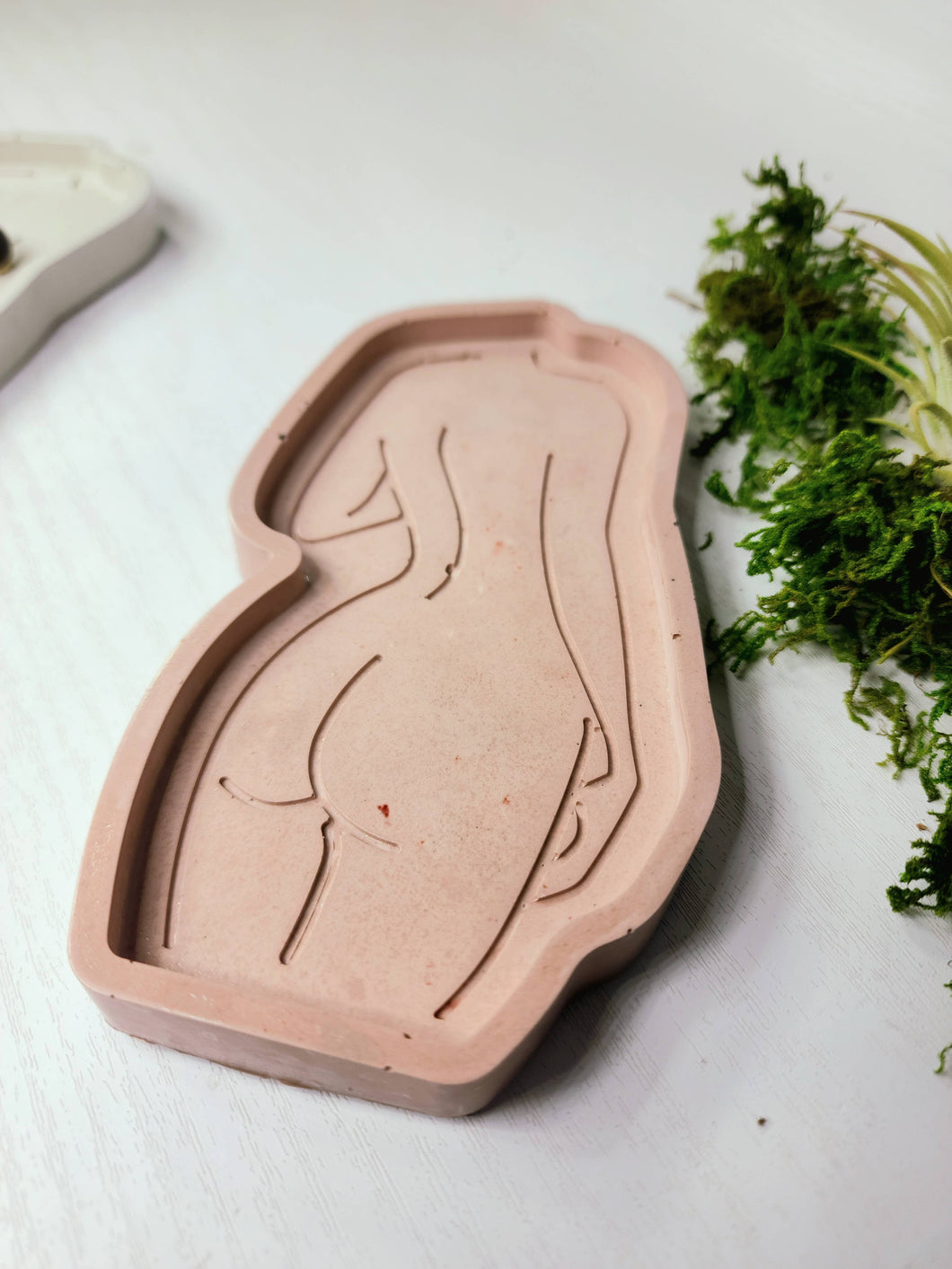 Boob Butt Lady Concrete Catch All Tray, Jewelry Trinket Dish: Pink