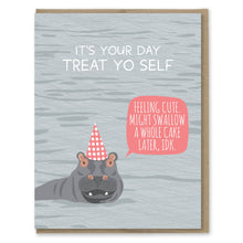 Load image into Gallery viewer, Hippo Swallow Cake Birthday Card
