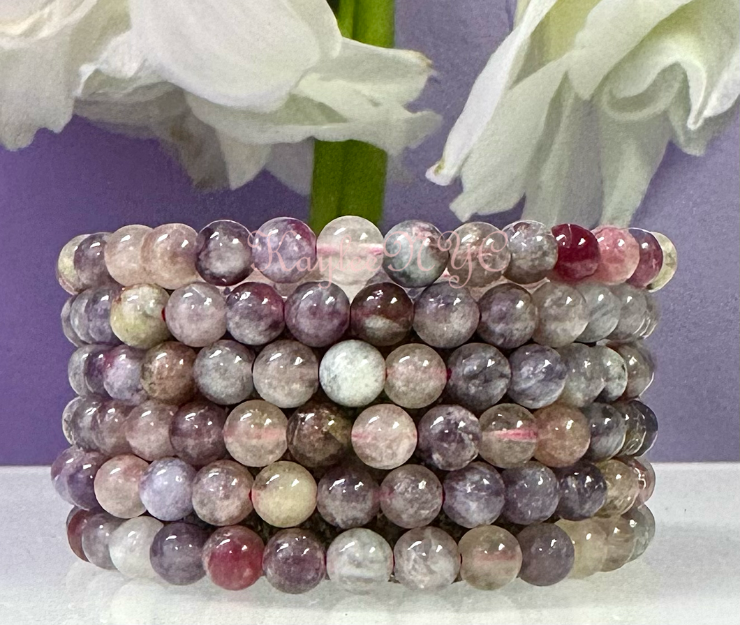 6mm Natural Unicorn Stone 7.5” Crystal Stretch Bracelet