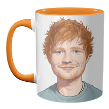 Load image into Gallery viewer, Mugs 'Ed Portrait' by David Bond: Mug Colour Inner &amp; Handle 11oz - Orange
